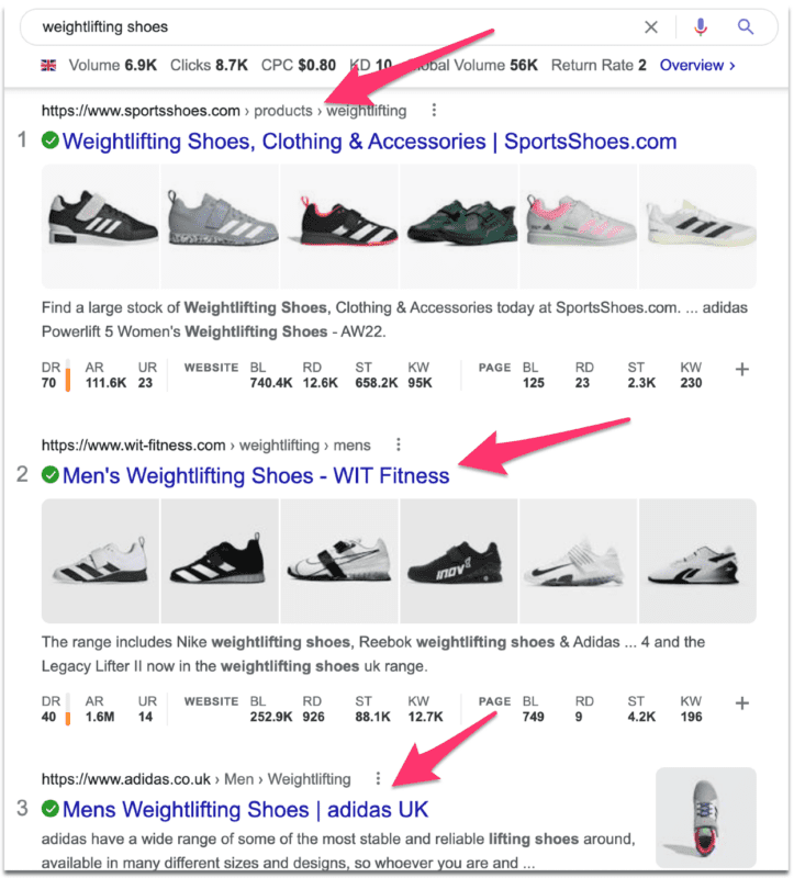 user intent in the importance of SEO screenshot