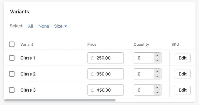 Shopify product variants image